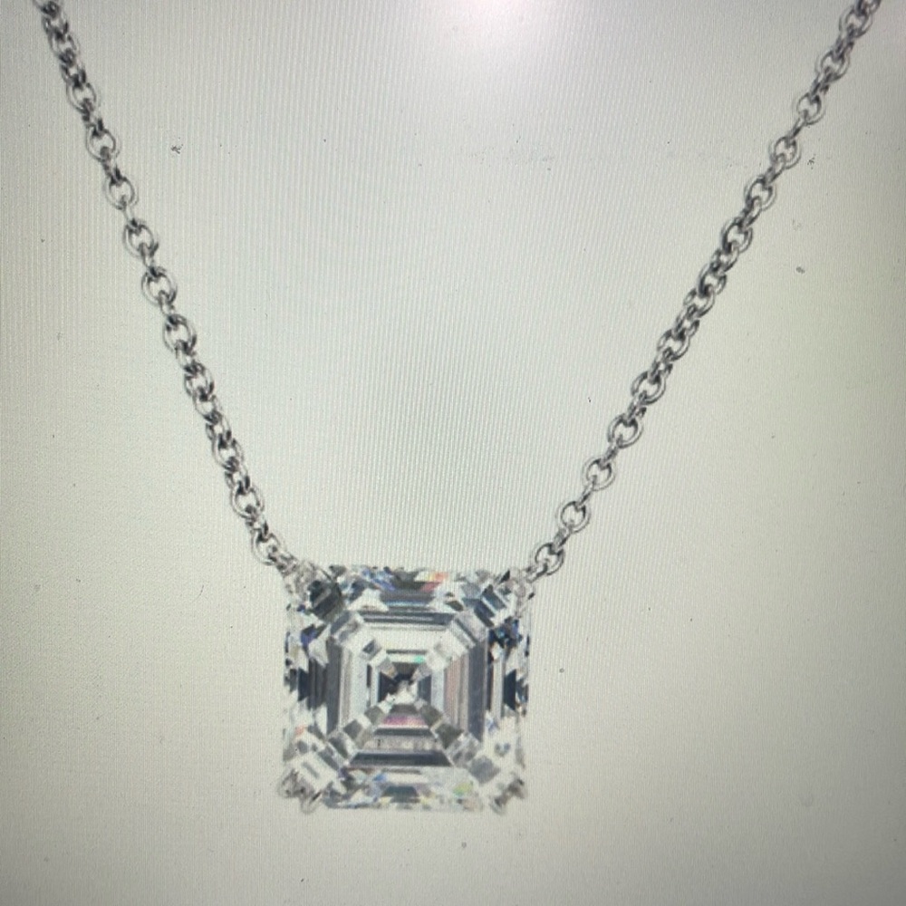 Fantasia DeSerio 5 CT  Assher Cut pendant. Available in Clear or Canary !